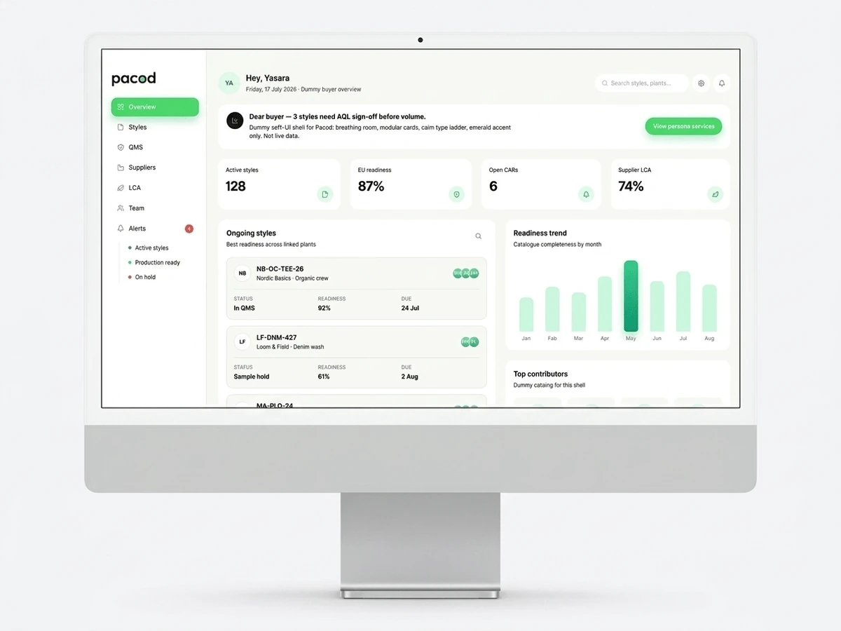 Pacod Factory QMS on a desktop